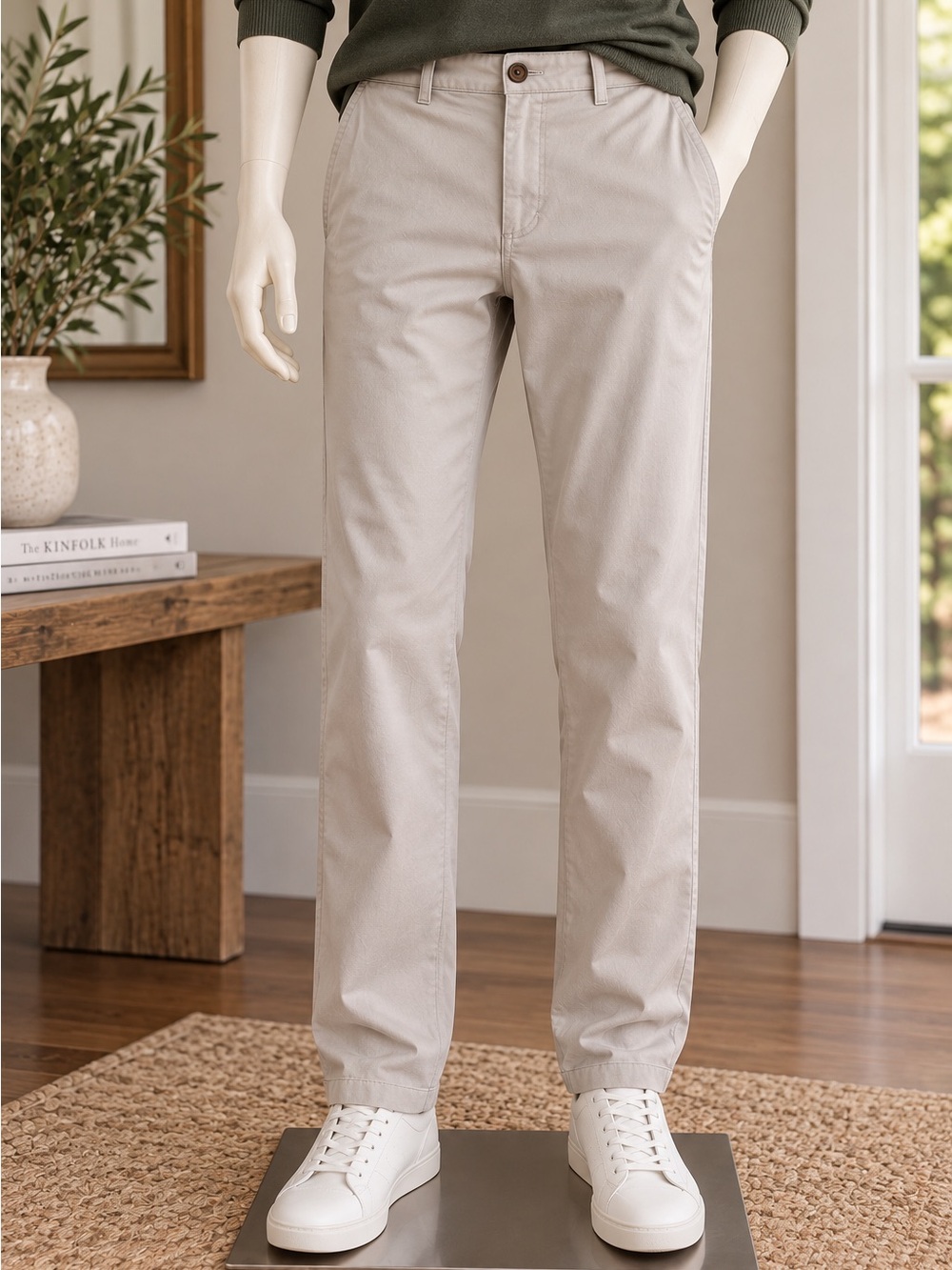 J. Crew Men's Straight Chino Pants in Light Khaki